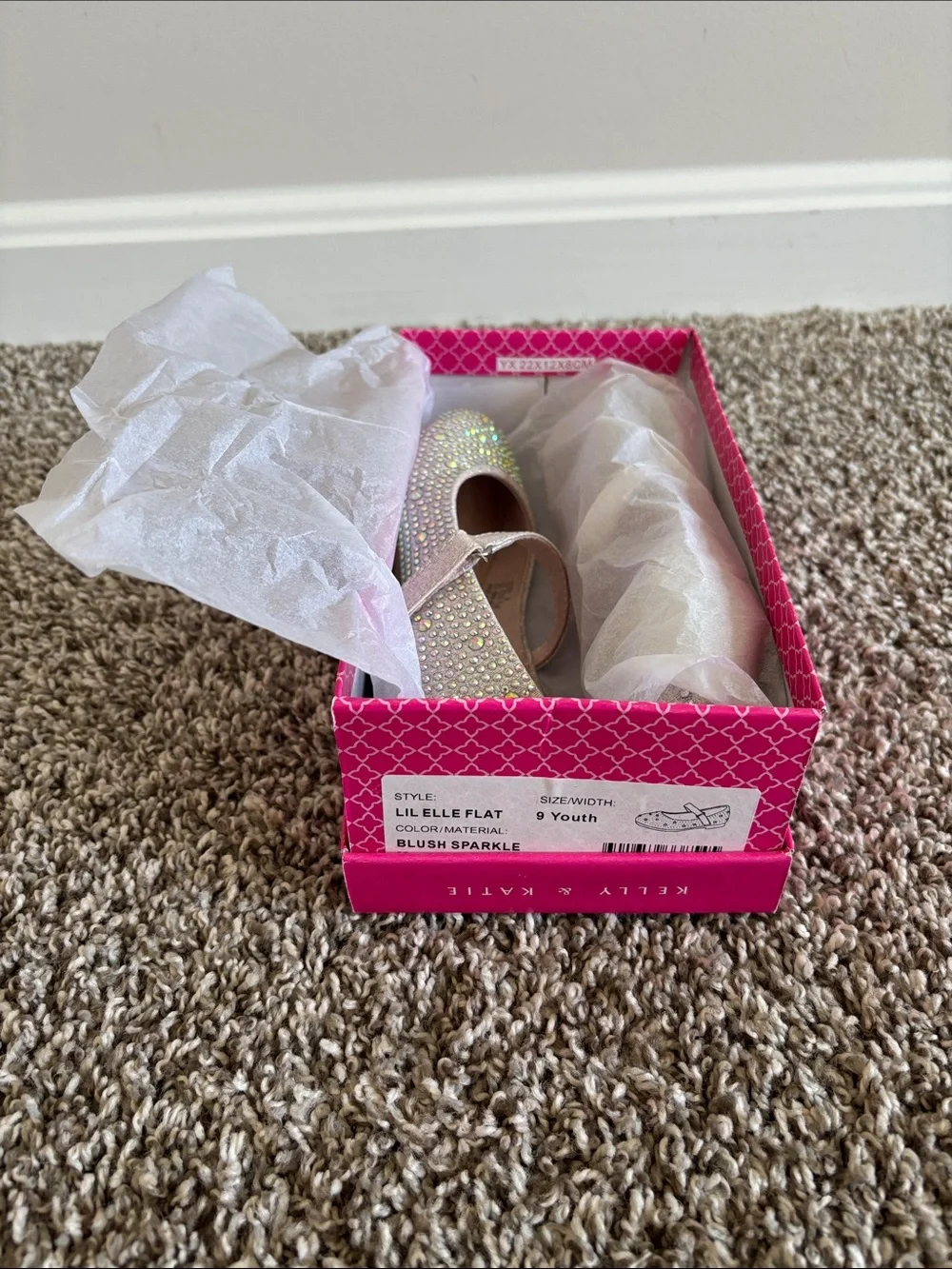 Kelly & Katie Blush Sparkle Mary Jane Flats for Girls